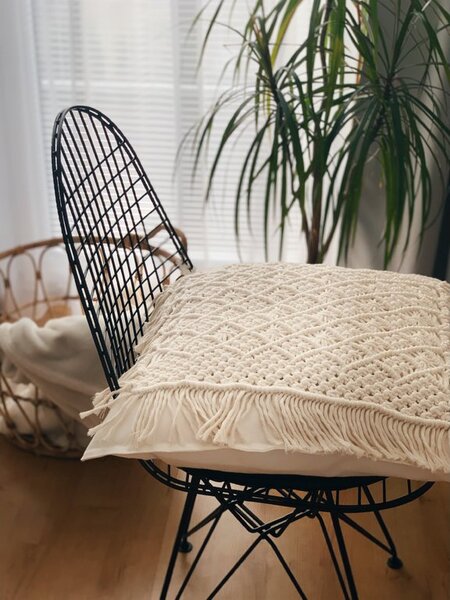BRIMOON Povlak na polštář macramé sluníčka