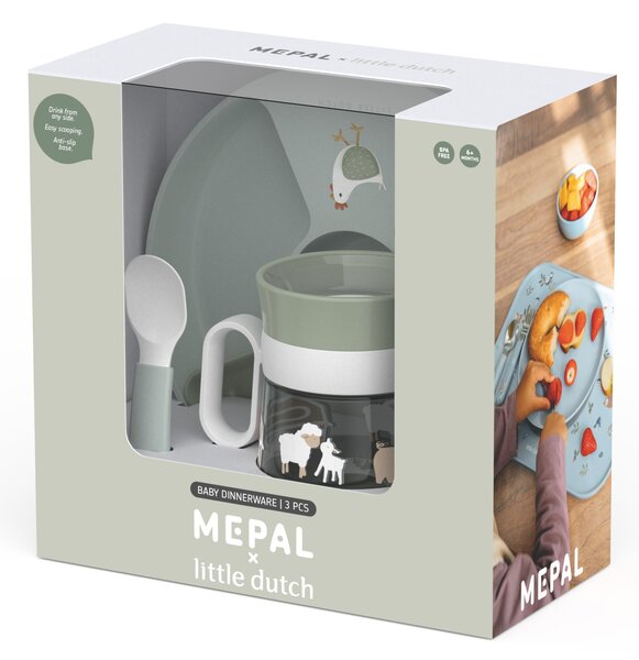 Dětský jídelní set Mio, 3ks, Mepal, farma
