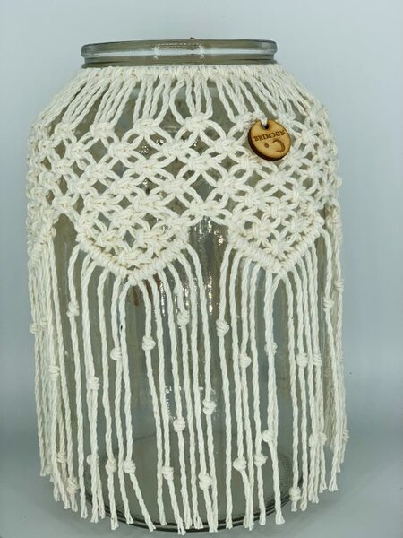 BRIMOON Lucerna macramé smetanová