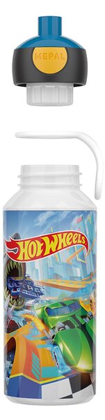 Dětská láhev na vodu s pítkem Campus, 400ml, Mepal, Hot wheels