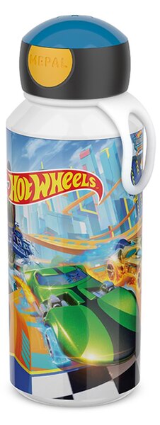 Dětská láhev na vodu s pítkem Campus, 400ml, Mepal, Hot wheels