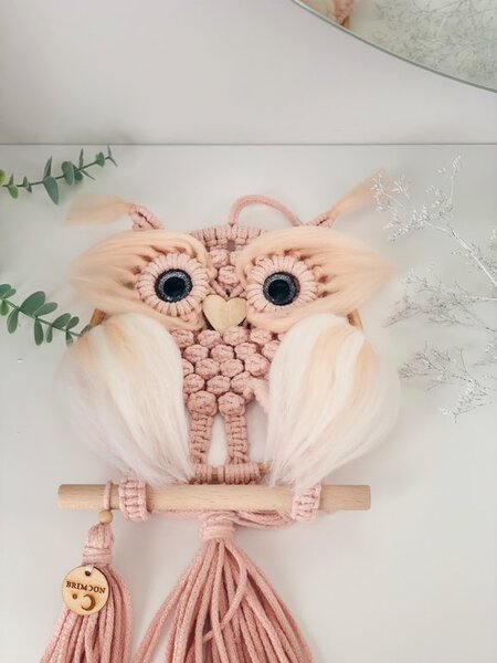 BRIMOON Sova macramé lososová Sova macramé lososová