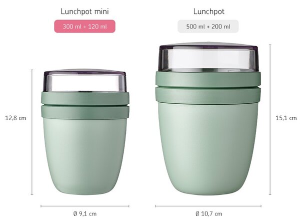 Svačinová dóza Ellipse, 500ml, Mepal, bílá