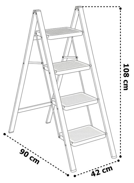 Rozkládací žebřík EASYSTEP 4-stupňový