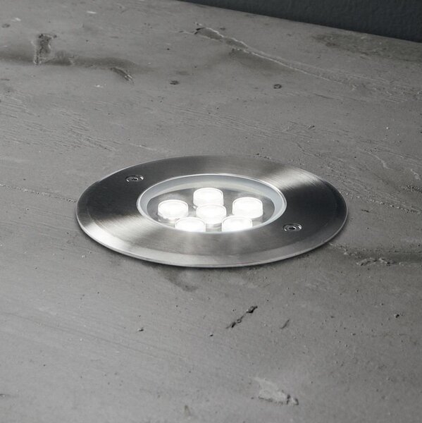 Ideal Lux - LED Nájezdové svítidlo FLOOR LED/6W/230V pr. 12 cm CRI 90 IP67 chrom