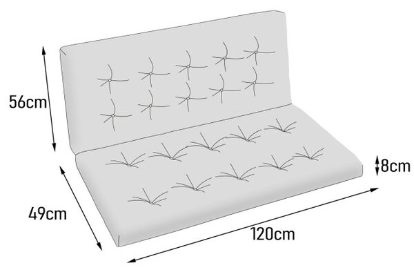 Polštář na zahradní houpačku POLA LIGHT grafitový 120 cm