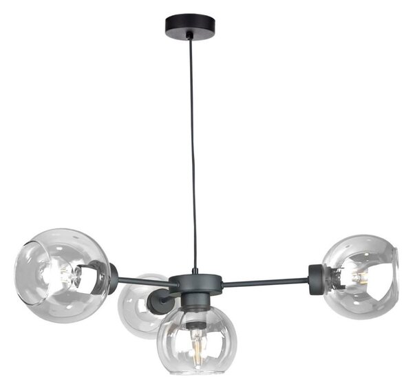 Lustr na lanku KALIOPE 4xE27/60W/230V černá/čirá