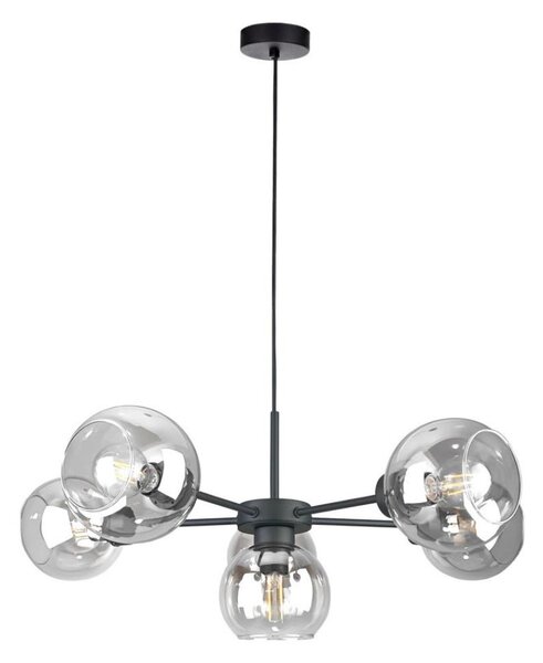 Lustr na lanku KALIOPE 6xE27/60W/230V černá/čirá