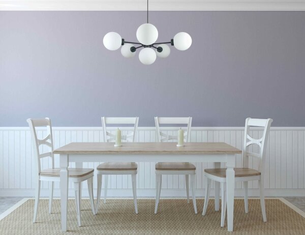 Lustr na lanku KALIOPE 6xE14/50W/230V černá/bílá