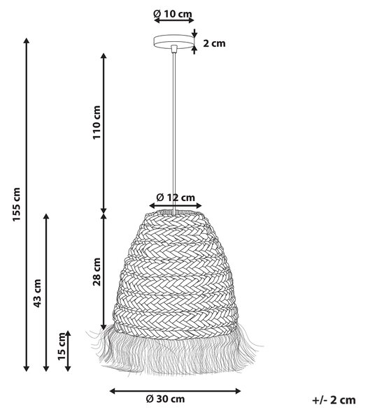 Závěsná lampa MOROVIS Mořská tráva Přírodní