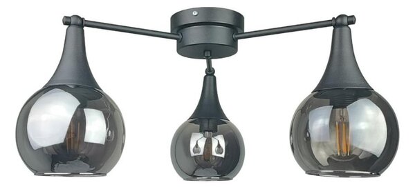 Přisazený lustr STAR 3xE27/60W/230V černá/kouřová černá
