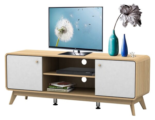 TV stolek v dekoru dubu v bílo-přírodní barvě 140x53 cm Caitlin – Støraa