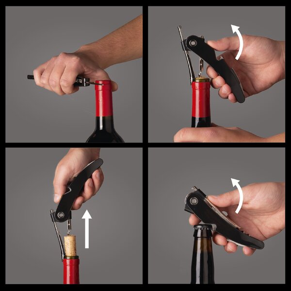 Vývrtka Single Pull Vacu Vin - černá