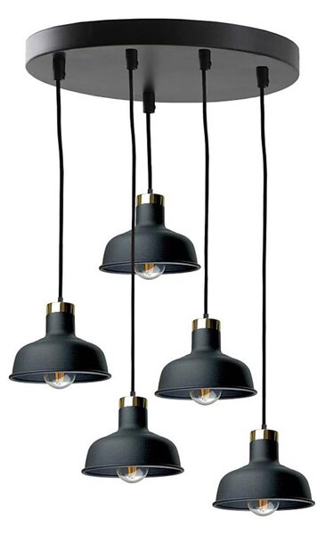 Lustr na lanku HEBE 5xE27/60W/230V černá