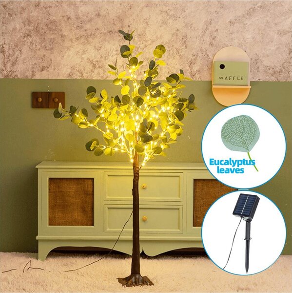 Aigostar - LED Solární dekorace 285xLED/3,8m IP65 teplá bílá eukalyptus