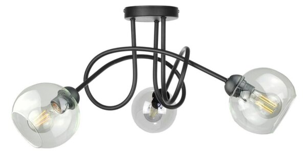 Přisazený lustr EVIE 3xE27/60W/230V černá/čirá