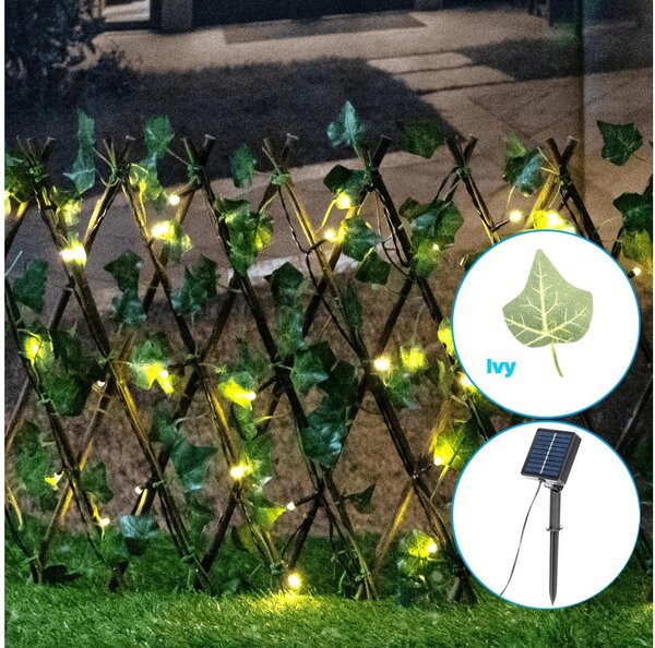 Aigostar - LED Solární dekorace 56xLED/2x0,4m IP65 teplá bílá ivy