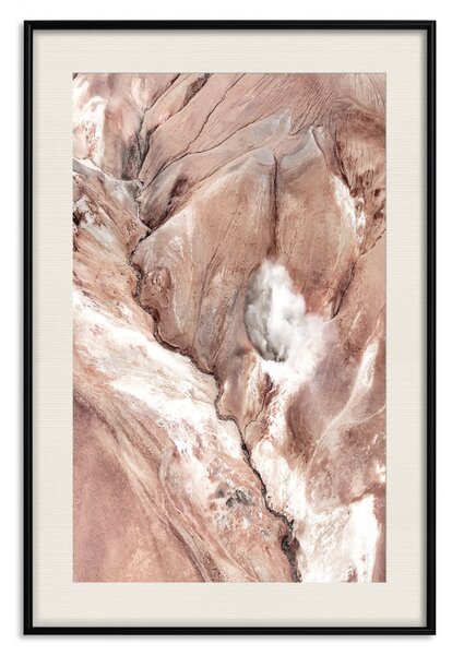 Plakát Meandry - kompozice abstraktní krajiny popraskaných světlých skal