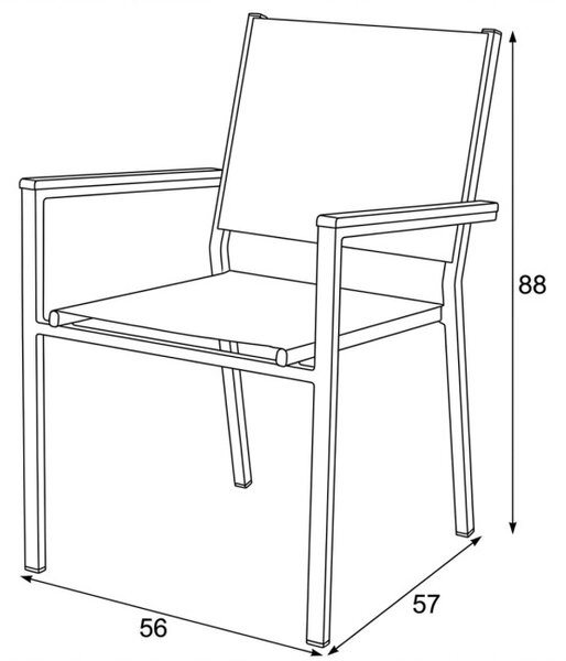 Zahradní židle šedá AZC-L1303 GREY