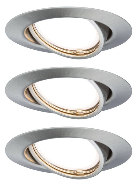 Paulmann 93420 Base vestavné svítidlo, LED, GU10, 15 W, nerezová ocel kartáčovaná, sada 3 ks