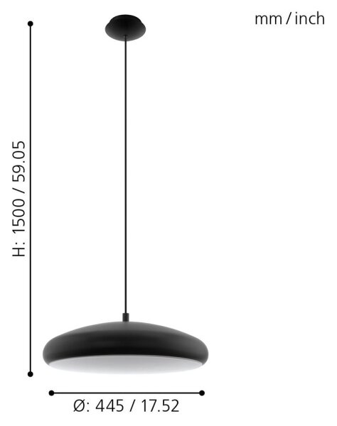 Eglo 33328 - LED RGBW Stmívatelný lustr na lanku RIODEVA-C LED/27W/230V černá