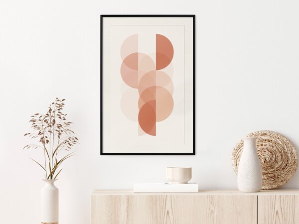Plakát Konfigurace kruhu - abstraktní oranžové půlkruhy na světlém pozadí