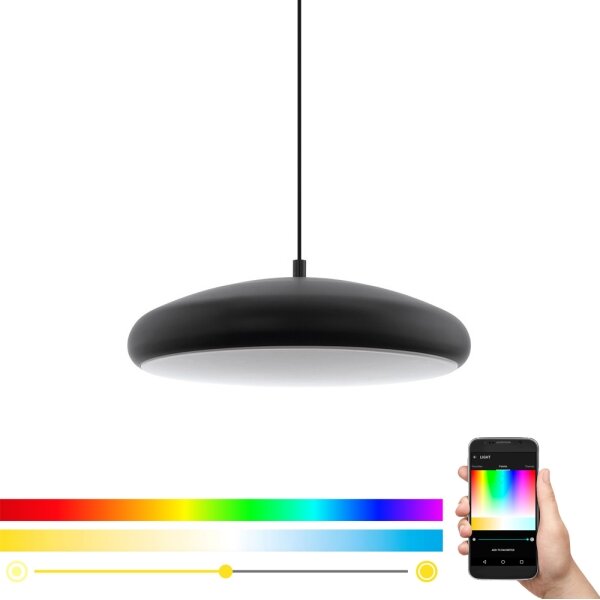 Eglo 33328 - LED RGBW Stmívatelný lustr na lanku RIODEVA-C LED/27W/230V černá