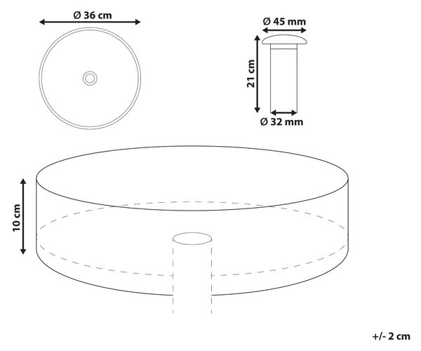 Umyvadlo na desku TOLOSA ⌀ 36 cm Umělý kámen Žlutá