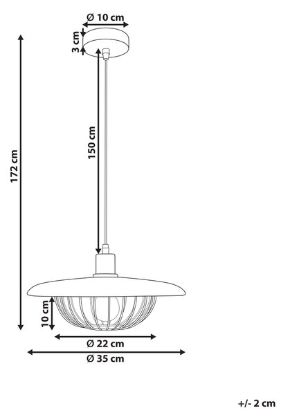 Závěsná lampa TORDILLO Kov Zlatá