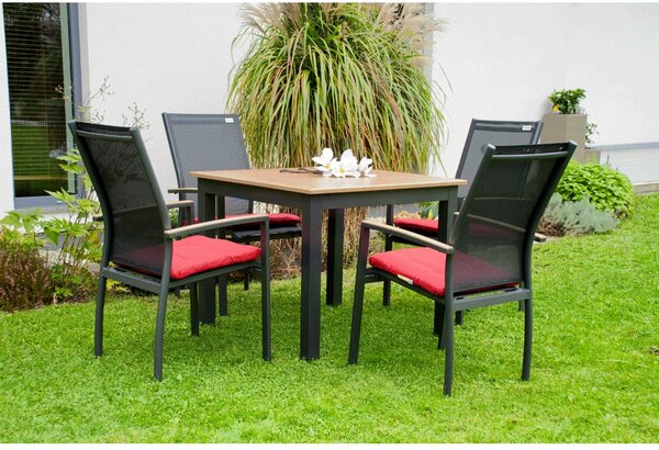 Doppler EXPERT WOOD antracit - gastro hliníkový stůl 90x90x75cm - Zboží s drobnou vadou (N519)