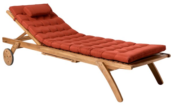Polstr na zahradní lehátko CESANA PREMIUM 192 x 56 cm Červená