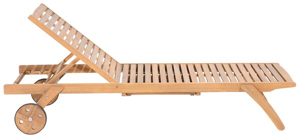 Lehátko s polštářem CESANA PREMIUM Akáciové dřevo Šedá melanž