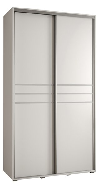 Šatní skříň YVONA 10 - 130/45 cm, bílá / stříbrná