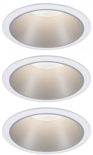 Paulmann 93410 Cole Coin vestavné svítidlo, LED, 6 W, bílá, stříbrná, sada 3 ks