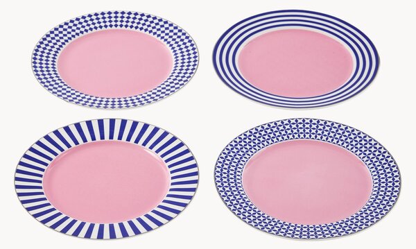 Sada snídaňových talířů z porcelánu Aunty, 4 díly