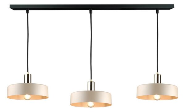 Lustr na lanku LATTE 3xE27/60W/230V béžová/černá/zlatá