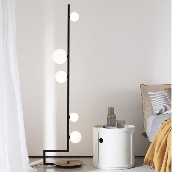 Ideal Lux - LED Stojací lampa BIRDS 5xG9/3W/230V černá/zlatá
