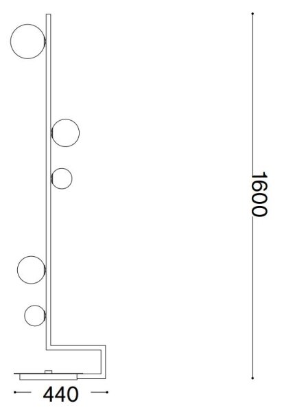 Ideal Lux - LED Stojací lampa BIRDS 5xG9/3W/230V černá/zlatá