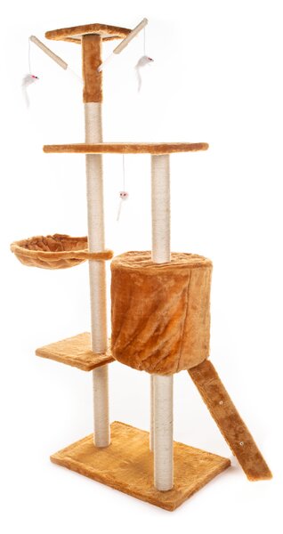 Hawaj Škrabadlo pro kočky 138 cm červeno-hnědá KF8054RB
