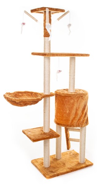 Hawaj Škrabadlo pro kočky 138 cm červeno-hnědá KF8054RB