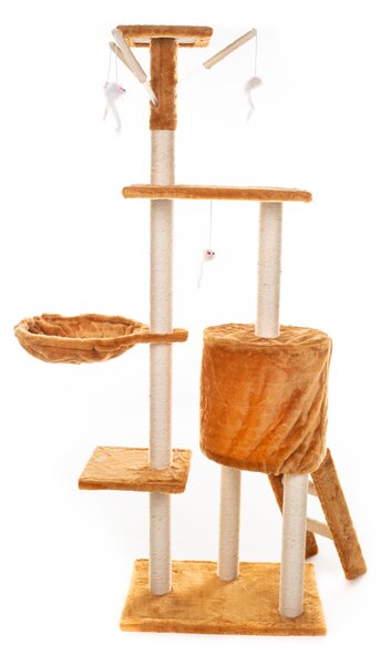 Hawaj Škrabadlo pro kočky 138 cm červeno-hnědá KF8054RB