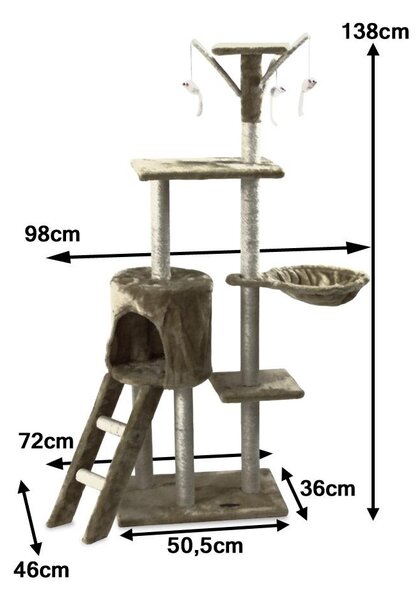 Hawaj Škrabadlo pro kočky 138 cm černá 201505