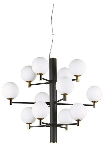 Ideal Lux - LED Lustr na lanku COPERNICO 12xG9/3W/230V pr. 71 cm černá