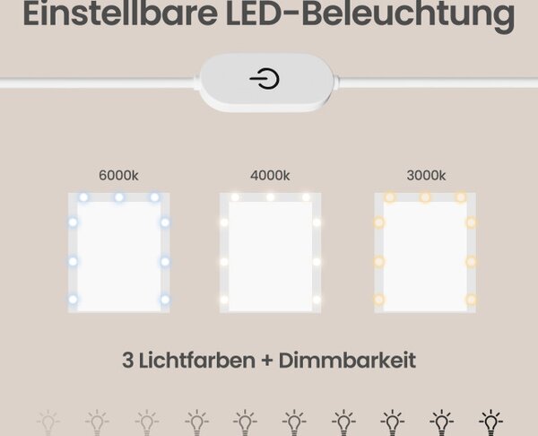 Toaletní stolek se zrcadlem a RGB LED osvětlením RDTB35145WB01