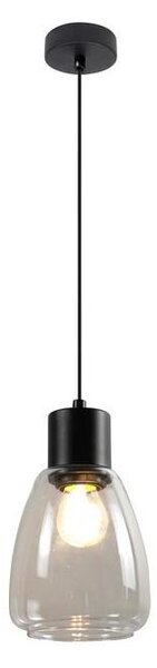 Lustr na lanku MOLDO 1xE27/40W/230V černá/čirá