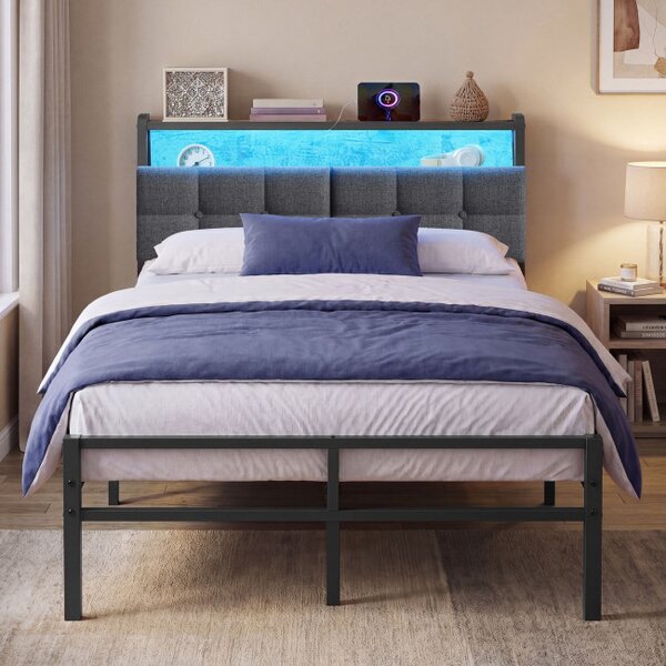 Kovová postel s LED osvětlením 120 cm RMBB35120G101