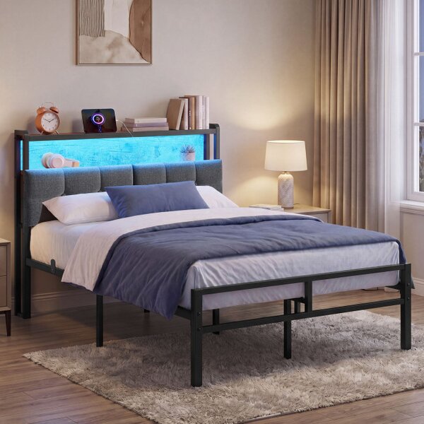 Kovová postel s LED osvětlením 120 cm RMBB35120G101