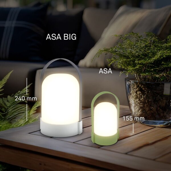 BRILONER Asa stolní lampička - 1W, 50lm, bezdrátová, LED, stmívatelné, teplá bílá, limetkově zelená 7544019