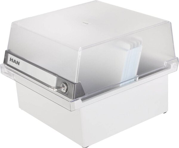 HAN SPECIAL EDITION 965-S-631 kartotéční krabice světle šedá max. počet karet: 800 karet DIN A5 na šířku se zámkem