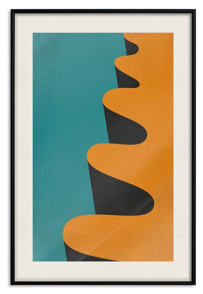 Plakát Oranžová vlna - oranžový vlnící se vzor v abstraktním stylu